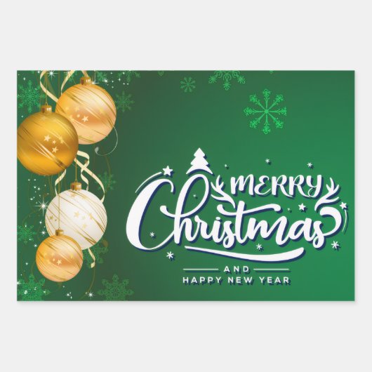 Magischer Weihnachtsgeist - Feiertage-Design Geschenkpapier Set (Vorderseite)