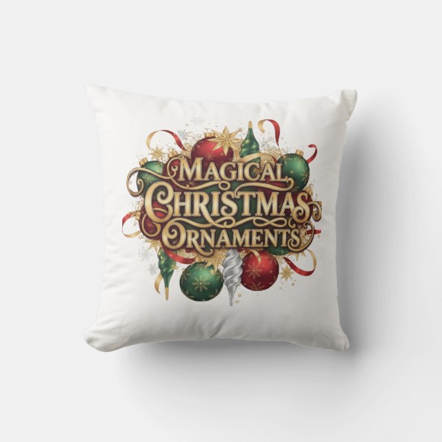 Magischer Weihnachtskranz & Kerzen personalisiert  Kissen (Vorderseite)