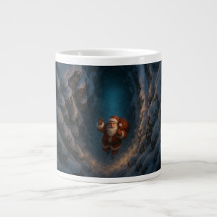 Magischer Weihnachtsmann erhebt sich aus schneebed Jumbo-Tasse