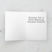 Magischer Weihnachtsmann mit Elfen Feiertagskarte (Innenseite)