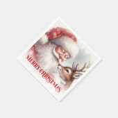 Magischer Weihnachtsmann Rudolph Festlicher Abende Serviette (Ecke)