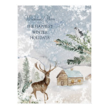 Magischer Weihnachtswald Deer Bird