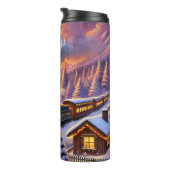Magischer Weihnachtszug Winterlandschaft Thermosbecher (Nach rechts gedreht)