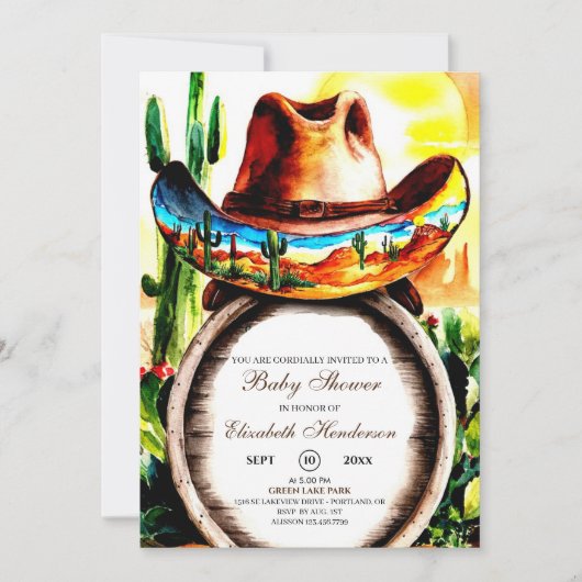 Magischer Western Hat Cowboy Baby Shower Einladung (Vorderseite)