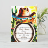 Magischer Western Hat Cowboy Baby Shower Einladung (Stehend Vorderseite)