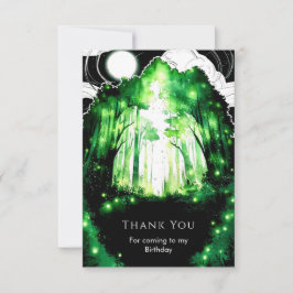 Magischer Whimsy Woodland Geburtstag Dankeskarte