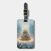 Magischer Winter Schnee Wald Weihnachtsbaum Gepäckanhänger (Vorderseite vertikal)