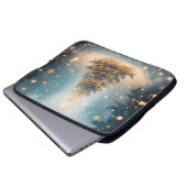 Magischer Winter Schnee Wald Weihnachtsbaum Laptopschutzhülle (Vorne Knopf)