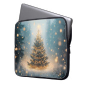 Magischer Winter Schnee Wald Weihnachtsbaum Laptopschutzhülle (Vorderseite Links)