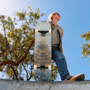 Magischer Winter-Schneewald-Weihnachtsbaum Skateboard
