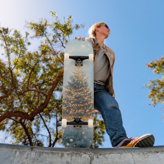Magischer Winter-Schneewald-Weihnachtsbaum Skateboard (Außenbereich 1)