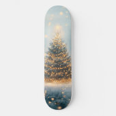 Magischer Winter-Schneewald-Weihnachtsbaum Skateboard (Vorderseite)