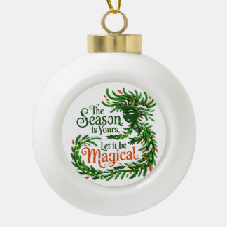 Magischer Wintergeist Waldkönigin Weihnachtsdekora Keramik Kugel-Ornament