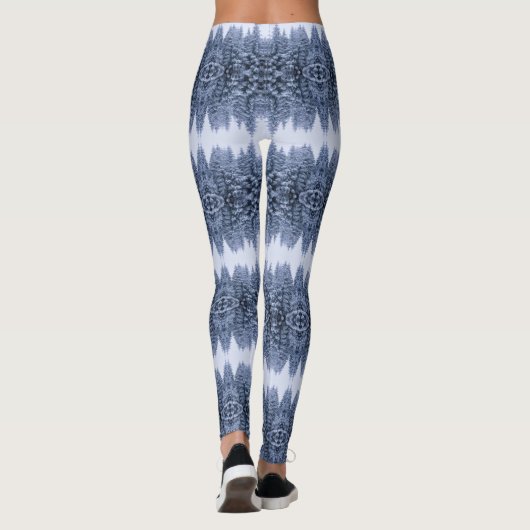 Magischer Winterwald - blau, cooler Winter Leggings (Rückseite)