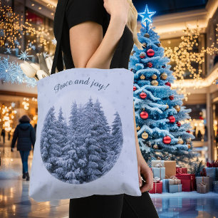 Magischer Winterwald - blau, maßgeschneidert Tasche