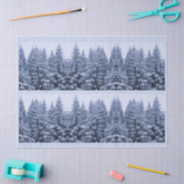 Magischer Winterwald - blau, Seidenpapier
