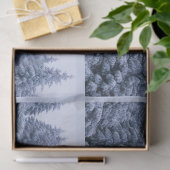 Magischer Winterwald - blau, Seidenpapier (Geschenk)