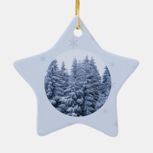 Magischer Winterwald - Keramik Keramik Ornament (Hinten)