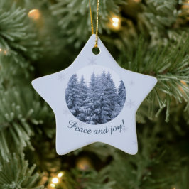 Magischer Winterwald - Keramik Ornament