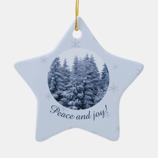 Magischer Winterwald - Keramik Ornament (Vorne)