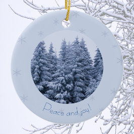 Magischer Winterwald - Keramik Ornament