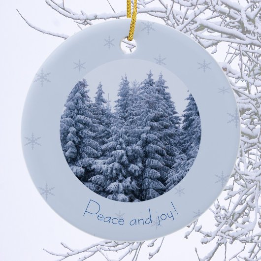 Magischer Winterwald - Keramik Ornament