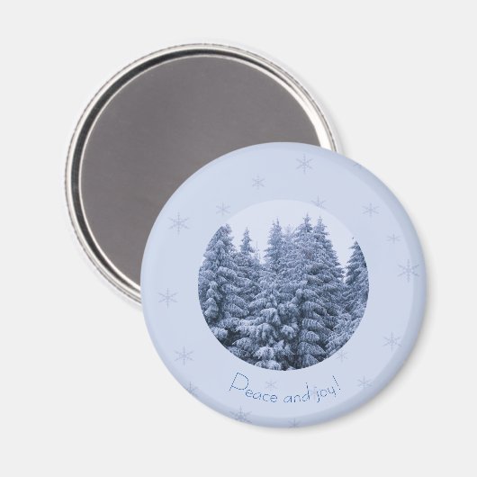 Magischer Winterwald - Magnet (Vorderseite/Rückseite)