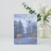 Magischer Winterwald mit Hirsch, Weihnachten Urlau (Stehend Vorderseite)