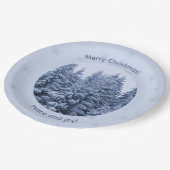 Magischer Winterwald - Weihnachten Party Pappteller (Schrägansicht)