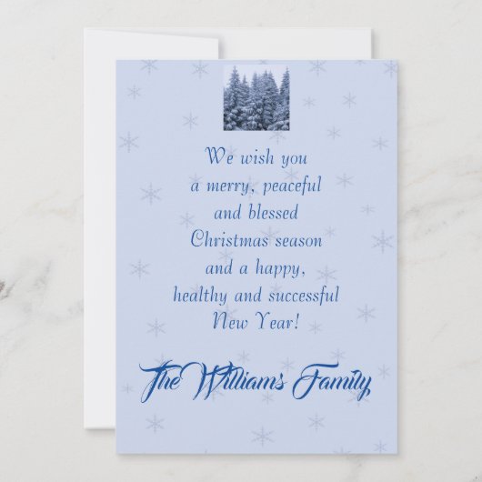 Magischer Winterwald - Weihnachtskarte (Rückseite)