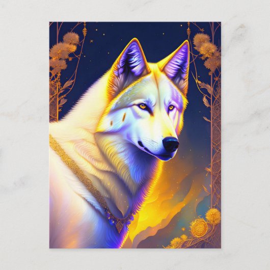 Magischer Wolf, Postkreuz Postkarte (Vorderseite)