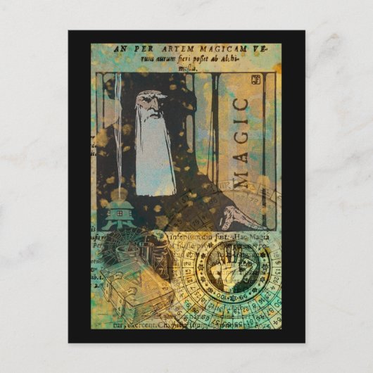 Magischer Zauberer Postkarte (Vorderseite)