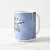 Magisches aquamarines SchmetterlingsFoto Kaffeetasse (VorderseiteRechts)