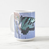 Magisches aquamarines SchmetterlingsFoto Kaffeetasse (Vorderseite Links)