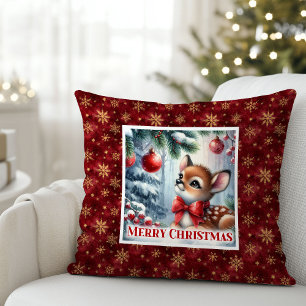 Magisches Baby-Rehkitz Kuschel-Winter-Kinderzimmer Kissen