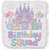 Magisches Birthday Squad Shirt | Fantasy Castle Ce Aufkleber (Vorderseite)