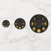 Magisches Black & Gold Moon Phases Esoteric Party Konfetti (Vorderseiten)