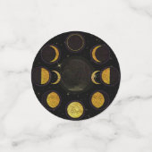 Magisches Black & Gold Moon Phases Esoteric Party Konfetti (Klein Vorderseite)