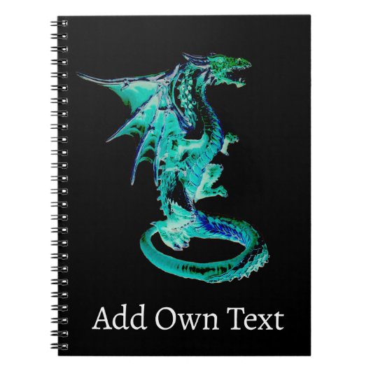 Magisches Blaues Drachen-Ozean-Fantasie-Kreatur-De Notizblock (Vorderseite)