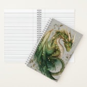 Magisches Blumenblatt Grüner Drachenblatt Notizblock (Innen)