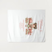Magisches Blumenfee 5. Geburtstagsbanner Wandteppich (Vorderseite (Horizontal))