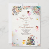 Magisches Blumenfutter Princess Aquarell Baby Sho Einladung (Vorderseite)