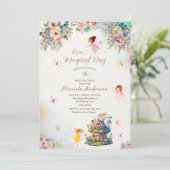 Magisches Blumenfutter Princess Aquarell Baby Sho Einladung (Stehend Vorderseite)