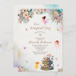 Magisches Blumenfutter Princess Aquarell Baby Sho Einladung