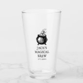 Magisches Brei lustiges Halloween-Bier personalisi Glas (Vorderseite)