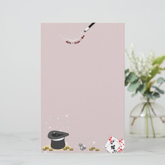 Magisches Buch Einsetzen Roter Abra-Cada-Bra-Stati Briefpapier (Stehend Vorderseite)