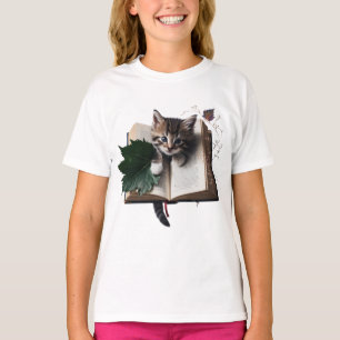 Magisches Bücher-Kätzchen-Kinder-T-Shirt – Whimsic T-Shirt