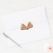 Magisches Buchstickerdesign Runder Aufkleber (Umschlag)