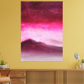 Magisches Burgund Rosa Aurora Landschaftsbild Male Leinwanddruck (Insitu (Wohnzimmer))