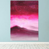 Magisches Burgund Rosa Aurora Landschaftsbild Male Leinwanddruck (Insitu (Holzboden))